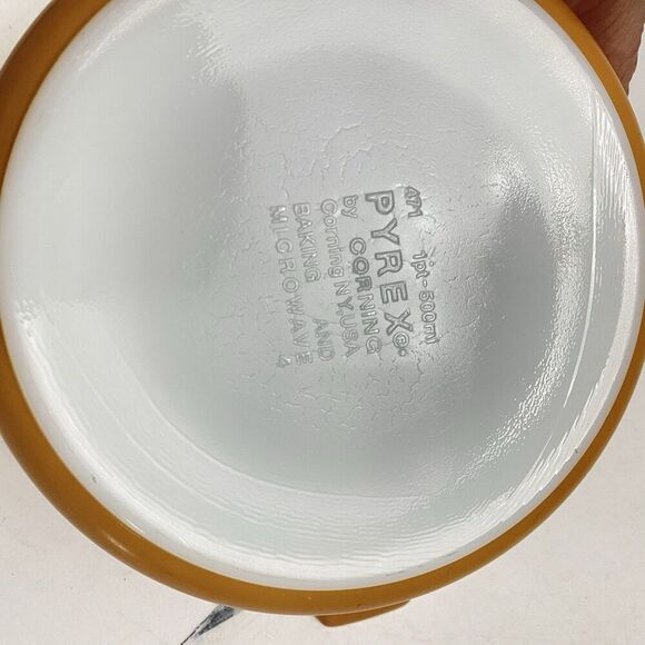 VTG Pyrex Old Orchard Handled Serving Casserole Dish #471, 1 Pint - Picture 4 of 8